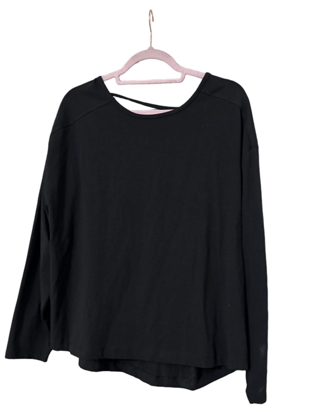 Black Long Sleeve Women's active Top - Classic Crewneck